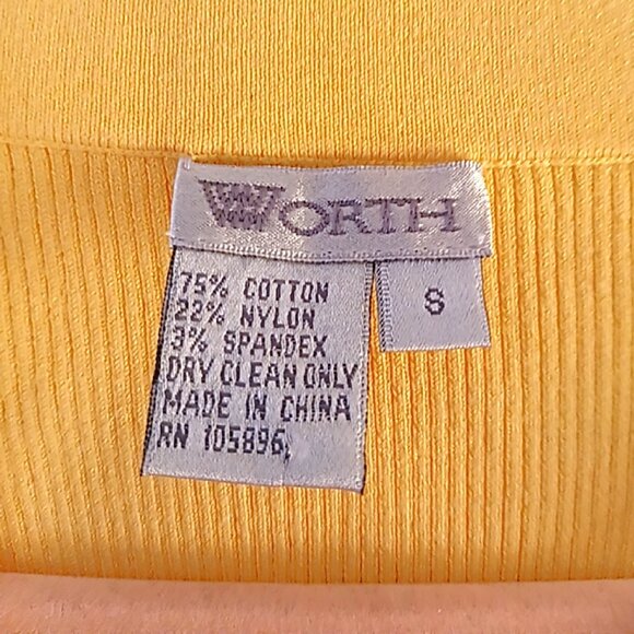Worth Women's Yellow Vintage Halter Style Cotton Stretchy Tank Top Size Small - Picture 3 of 4